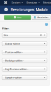 Filtermöglichkeiten in Joomla